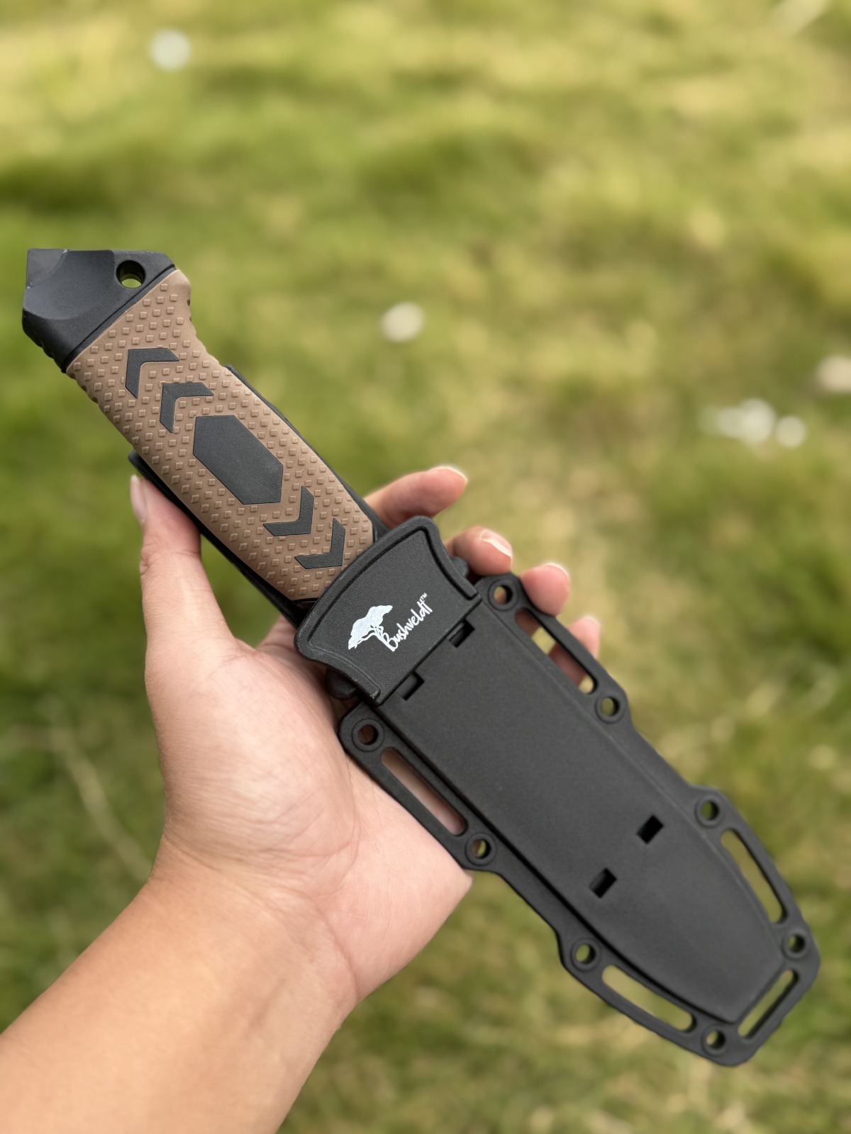 bushveldt fixed blade with sheath: khaki