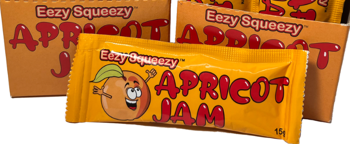 eezy squeezy apricot jam sachets 15g