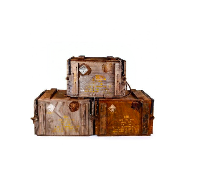 classic wooden ammo box