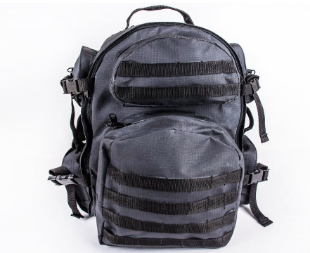 bushveldt patroller: black large tactical bag w/i internal aluminium support