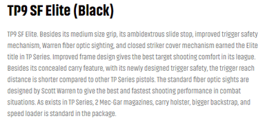 canik tp9sf elite black 9x19 15 15