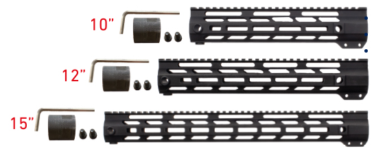 key 201 12" fore end free floating hand guard mlok