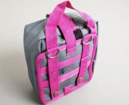 individual first aid kit molle bag grey with pink