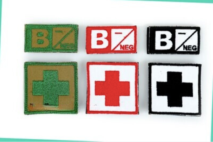 bushveldt set: b blood type patch with velcro backing