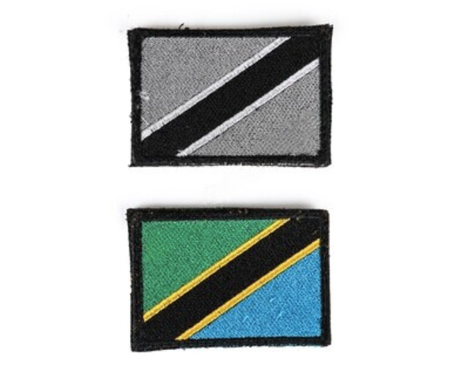 bushveldt badge flags: set of 2 large tanzania