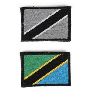 bushveldt badge flags: set of 2. small. tanzania