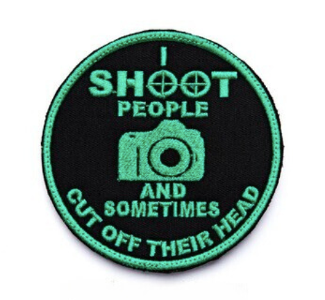 bushveldt i shoot people badge green