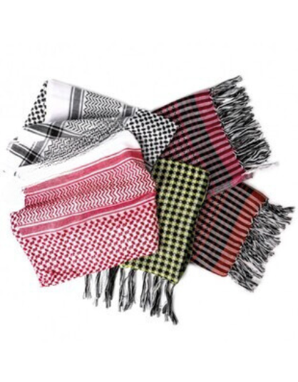 shemagh head scarf: purple pink & black