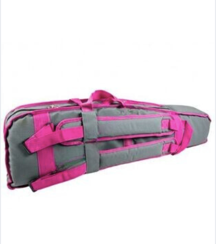 bushveldt double 52" semi rigid gun case grey with pink trim
