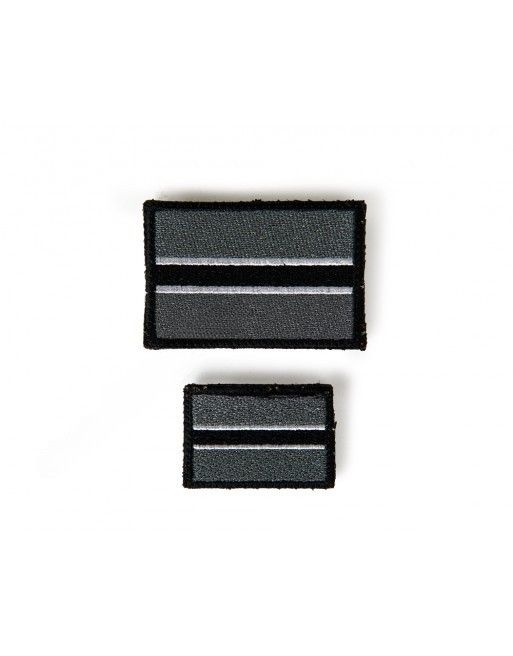 botswana flag 40x60 mm with velcro gray scale