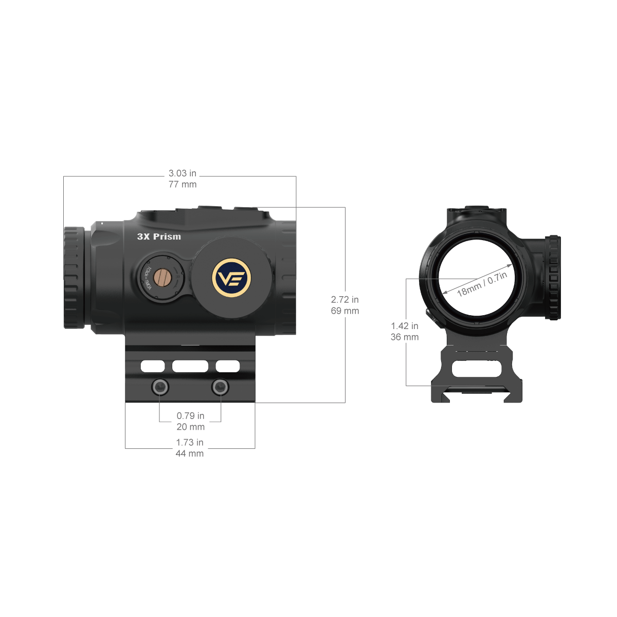vector optics paragon 3x18 prism scope
