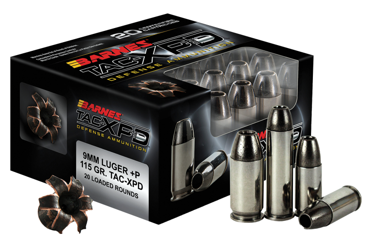 barnes 9mm luger +p 115gr tac xp defence ammo (20)